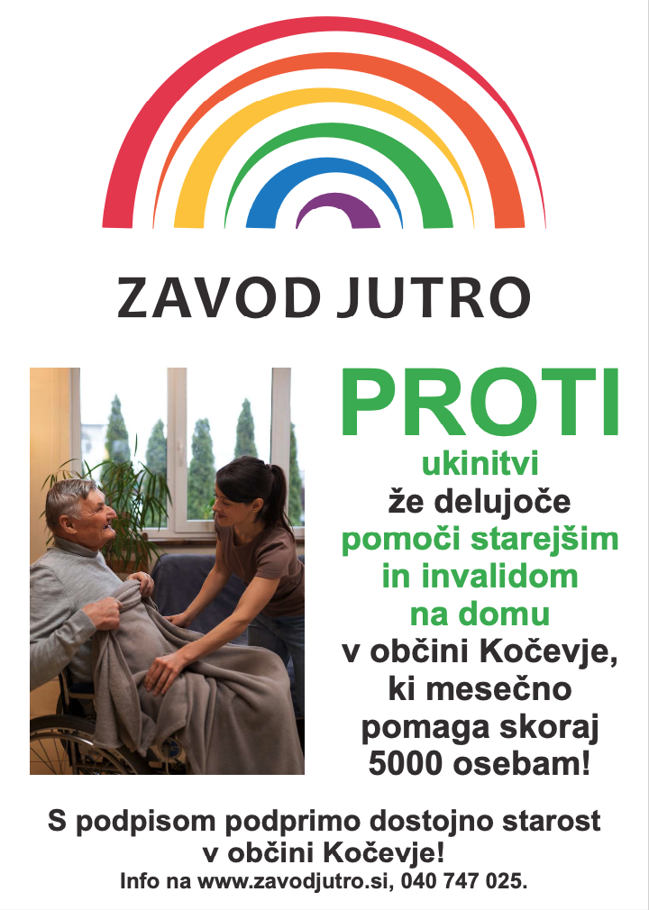 S podpisom do dostojne starosti v Kočevju